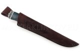 Нож из порошковой стали Böhler K390 Осетр, рукоять — стаб. карельская береза, литье