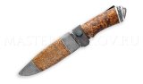 Нож из порошковой стали М390 Бобр, рукоять карельская береза
