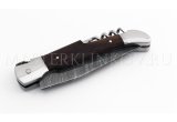 Нож складной из дамасской стали Филин двухпредметный со штопором, рукоять - венге