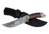 Нож из дамасской стали Восток, гравировка, венге, резьба, литье Кабан