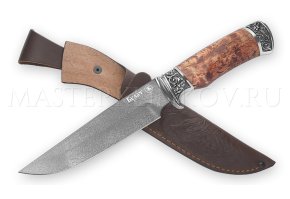 Нож из булатной стали Кадет, рукоять - карельская береза, литье