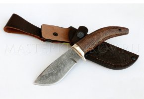 Нож Ёжик-2 из дамасской стали, рукоять - венге, бронза
