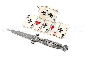 Композиция Масть, ламинатный дамаск, подставка из рога лося