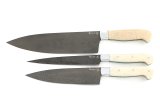Набор кухонных ножей из булатной стали, рукоять - акрил