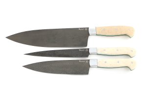 Набор кухонных ножей из булатной стали, рукоять - акрил