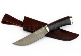 Нож из порошковой стали Vanadis 10 Егерь, рукоять  — черный граб, литье мельхиор