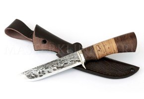 Нож из стали 9ХС Глухарь, рукоять — венге и береста