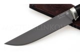 Нож из порошковой стали Böhler S390 Осетр, рукоять — черный граб, мельхиор