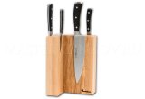 Угловая магнитная подставка для 8 ножей из ясеня, покрытие - натуральный прозрачный лак