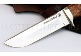 Нож из порошковой стали Elmax Глухарь, рукоять - карельская береза, мельхиор
