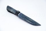 Нож из дамасской стали Золотоискатель, камень, рукоять, ножны - карельская береза