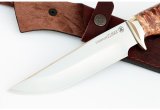 Нож из стали Elmax Кадет, рукоять - карельская береза, мельхиор