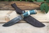 Нож из дамасской стали Лорд, рукоять - карельская береза, акрил, литье