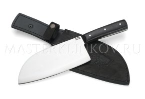 Тяпка-нож Сербская из стали Х12МФ, цельнометаллическая, рукоять - граб, тонкая