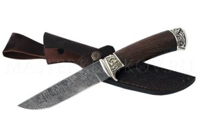 Нож из дамасской стали Глухарь, рукоять - венге, литье