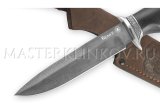 Нож из булатной стали Пехотный, рукоять - черный граб, литье