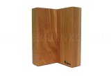 Угловая магнитная подставка для 6 ножей из дуба, покрытие - натуральное масло