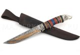 Нож из алмазной стали Осетр, золочение, рукоять - комбинированная, наборная, литье