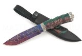 Нож из дамасской стали Беркут, мозаичный дамаск, композитный материал, черный граб