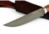 Нож из порошковой стали Vanadis 10 Осетр, рукоять — карельская береза, литье