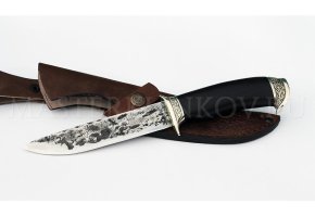 Нож из стали 9ХС Соболь, рукоять — черный граб, литье