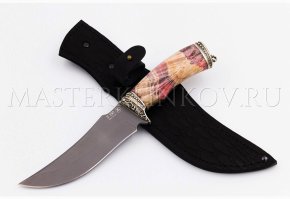 Нож из порошковой стали Böhler S390 Восток, рукоять — стабилизированный кап клена, литье