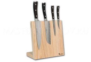 Магнитная подставка панно для 5 ножей из ясеня, покрытие - натуральное бесцветное масло