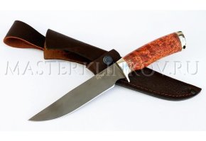 Нож из булатной стали Судак, рукоять - карельская береза, мельхиор