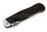 Нож складной из булатной стали - 006 Снайпер, рукоять - черный граб, резьба
