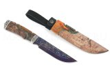 Нож из дамасской стали Золотоискатель, мозаичный дамаск, композитный материал, литье