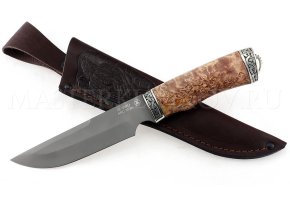 Нож из порошковой стали Böhler S390 Золотоискатель, рукоять — карельская береза, литье