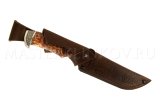 Нож из дамасской стали Соболь, рукоять - карельская береза, литье