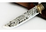 Нож из стали 9ХС Клык, рукоять — черный граб, литье