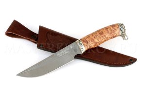 Нож из порошковой стали Vanadis 10 Золотоискатель, рукоять  — карельская береза, литье мельхиор