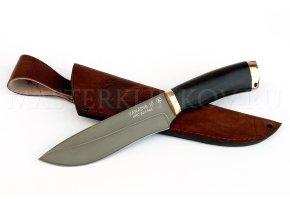 Нож из порошковой стали Vanadis 10 Беркут, рукоять — черный граб, гладкая бронза
