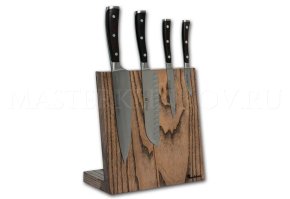 Магнитная подставка панно для 5 ножей из ясеня, покрытие - натуральное масло в цвет венге