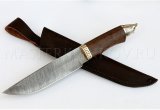 Нож из дамасской стали Акула, рукоять - венге, литье