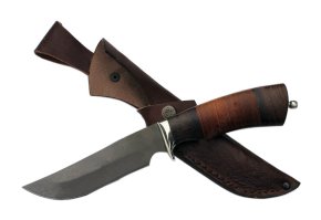 Нож из булатной стали Цезарь, рукоять - венге, кожа